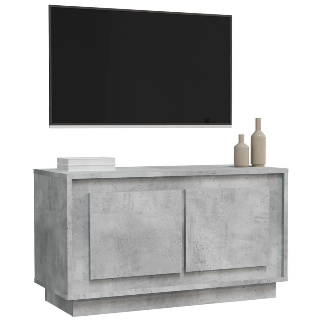 Meuble TV gris béton 80x35x45 cm en bois