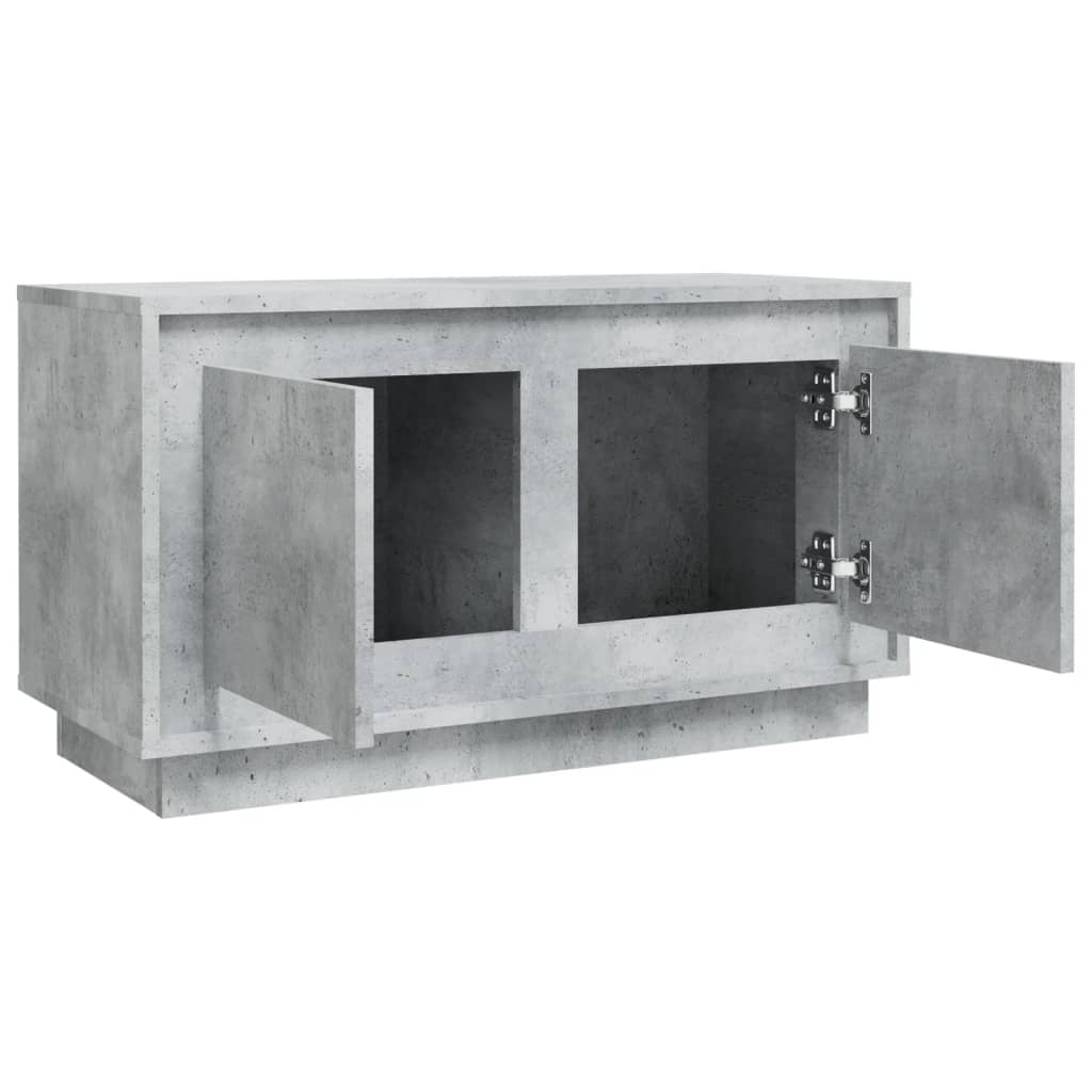 Meuble TV gris béton 80x35x45 cm en bois