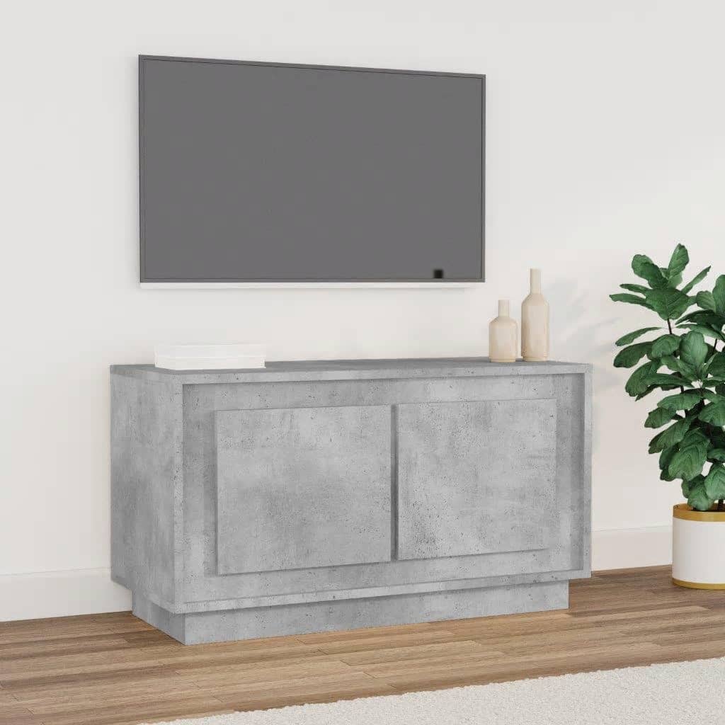 Meuble TV gris béton 80x35x45 cm en bois