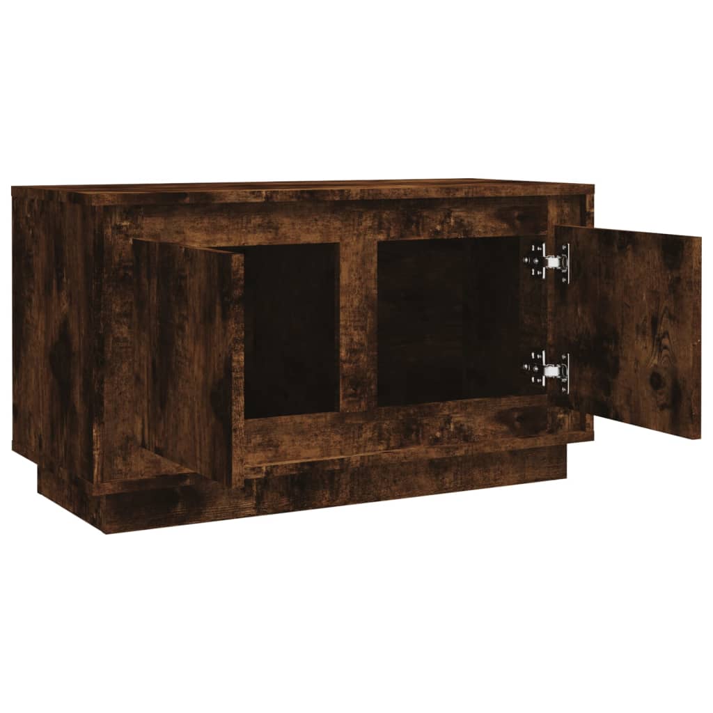 Meuble TV chêne fumé 80x35x45 cm en bois
