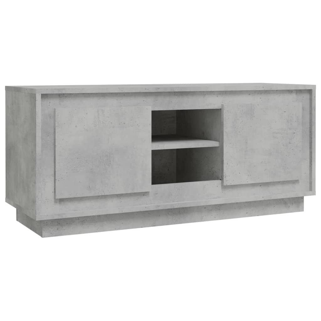 Meuble TV gris béton 102x35x45 cm en bois