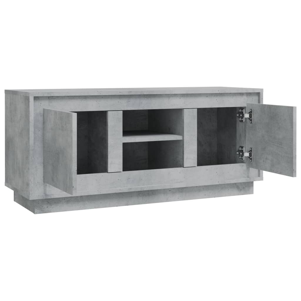 Meuble TV gris béton 102x35x45 cm en bois