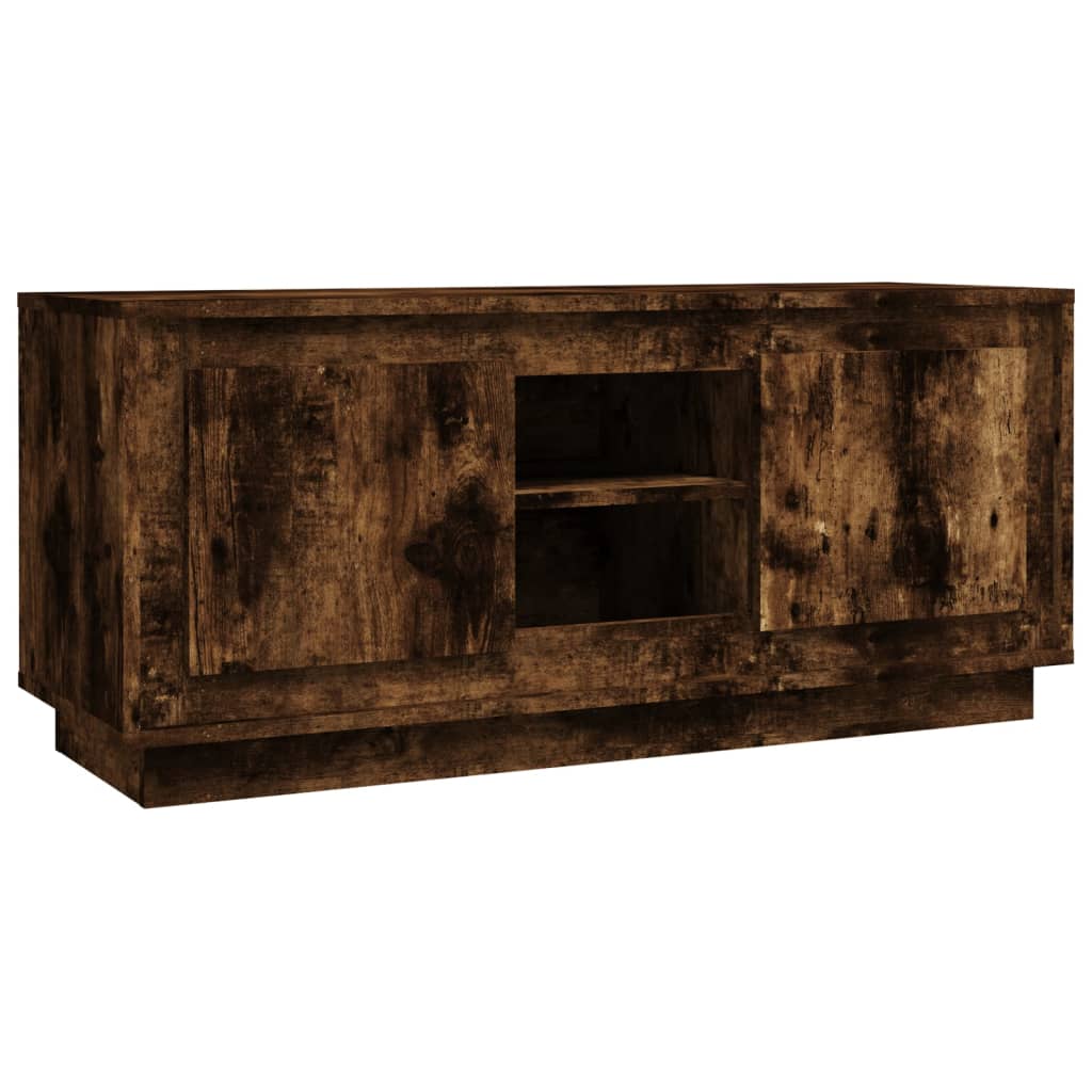 Meuble TV chêne fumé 102x35x45 cm matériau bois
