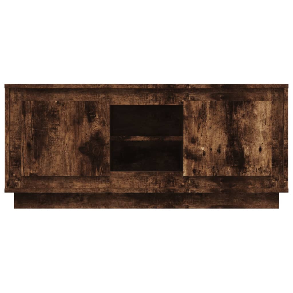 Meuble TV chêne fumé 102x35x45 cm matériau bois