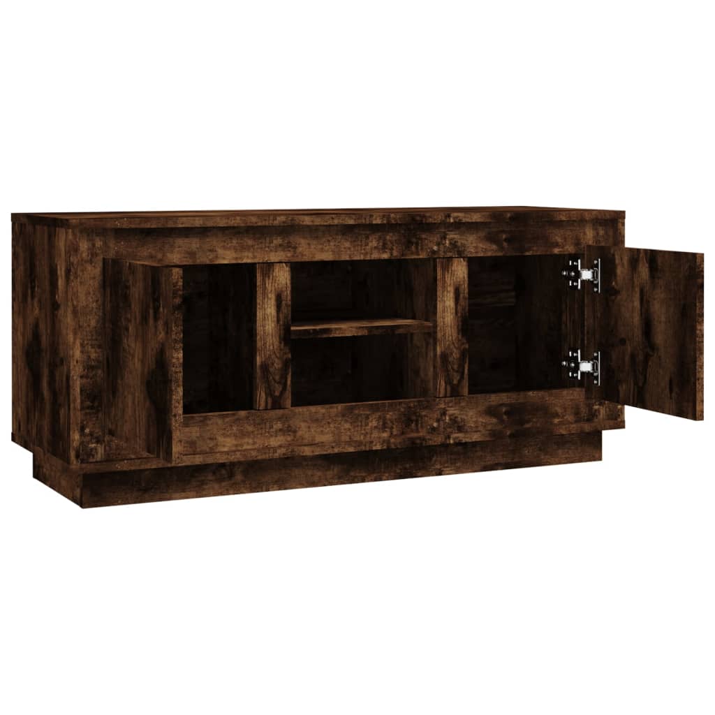 Meuble TV chêne fumé 102x35x45 cm matériau bois