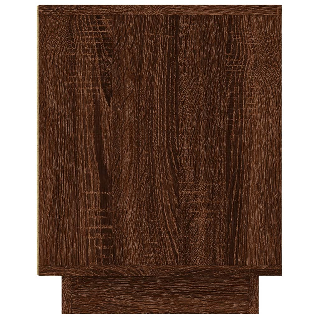 Meuble TV aspect chêne marron 102x35x45 cm matériau bois