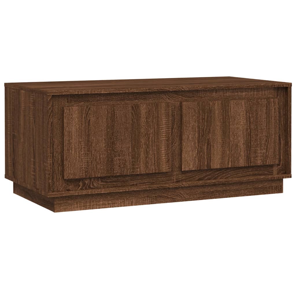 Table basse aspect chêne marron 102x50x44 cm en bois