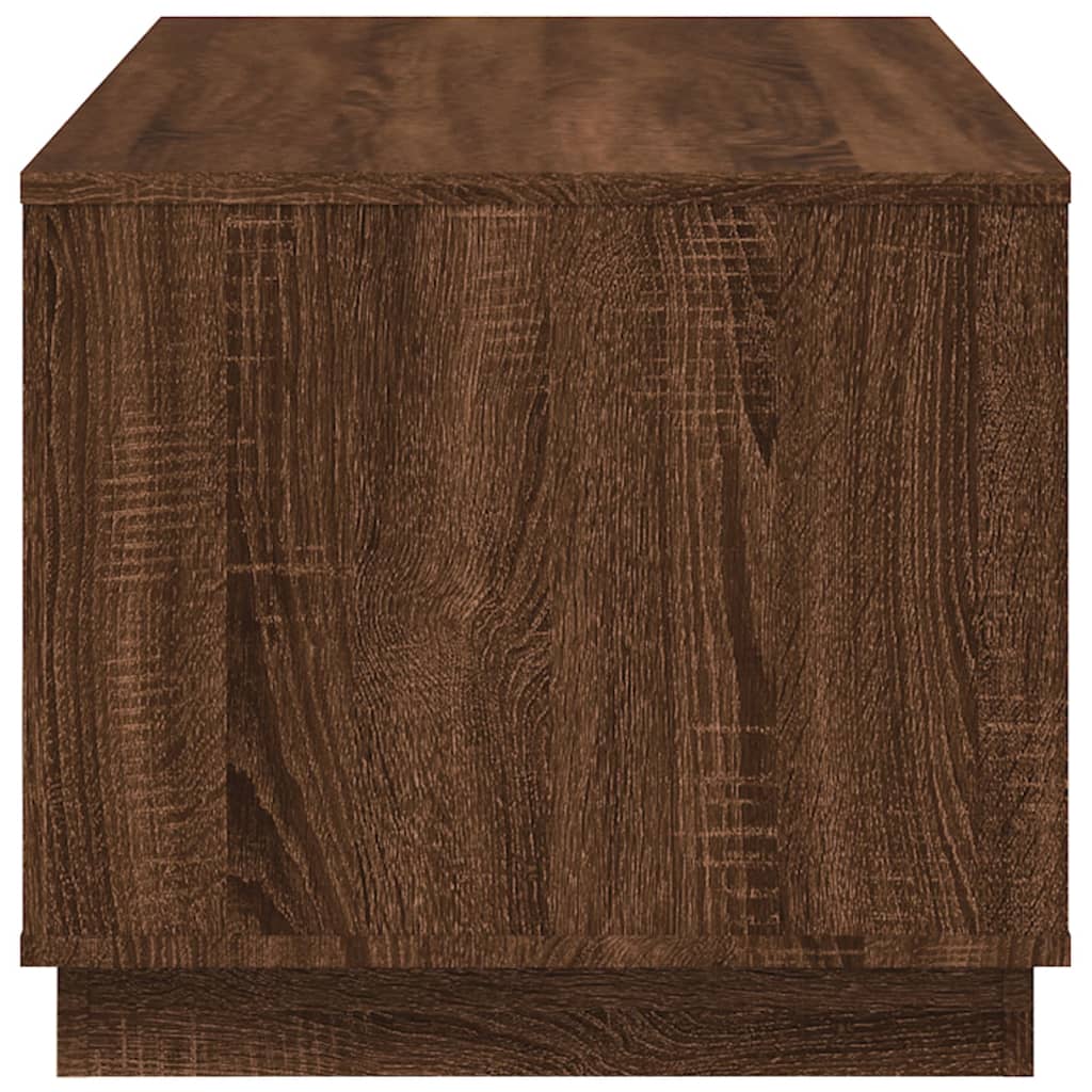 Table basse aspect chêne marron 102x50x44 cm en bois