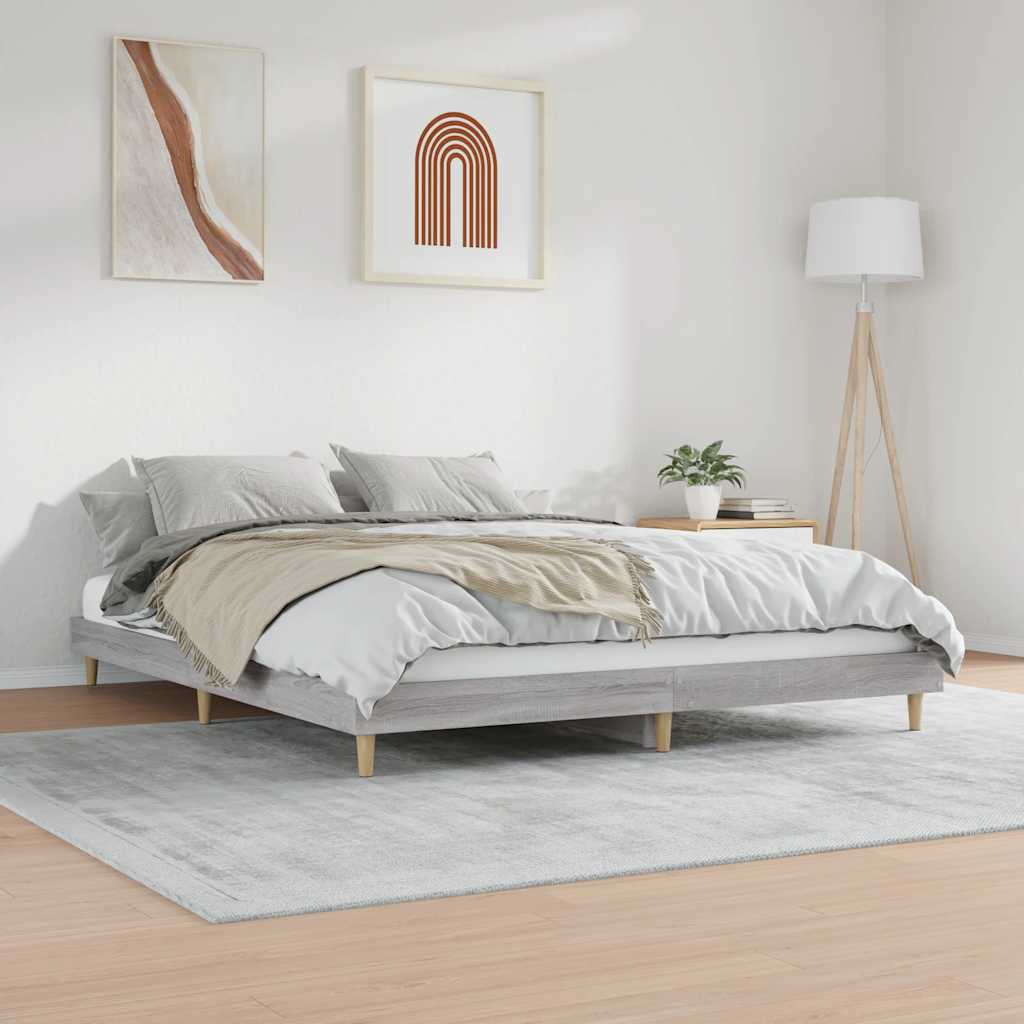 Cadre de lit Sonoma gris 120x200 cm en bois