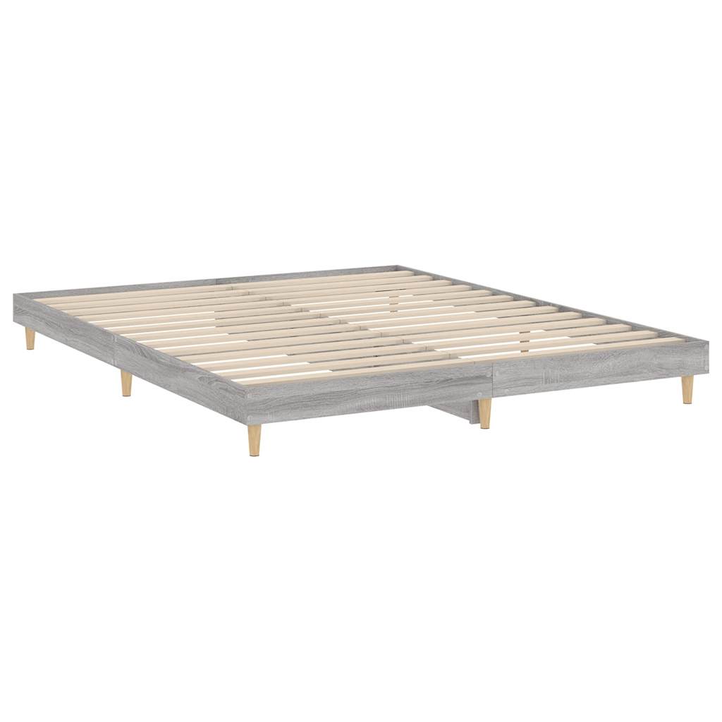 Cadre de lit Sonoma gris 120x200 cm en bois