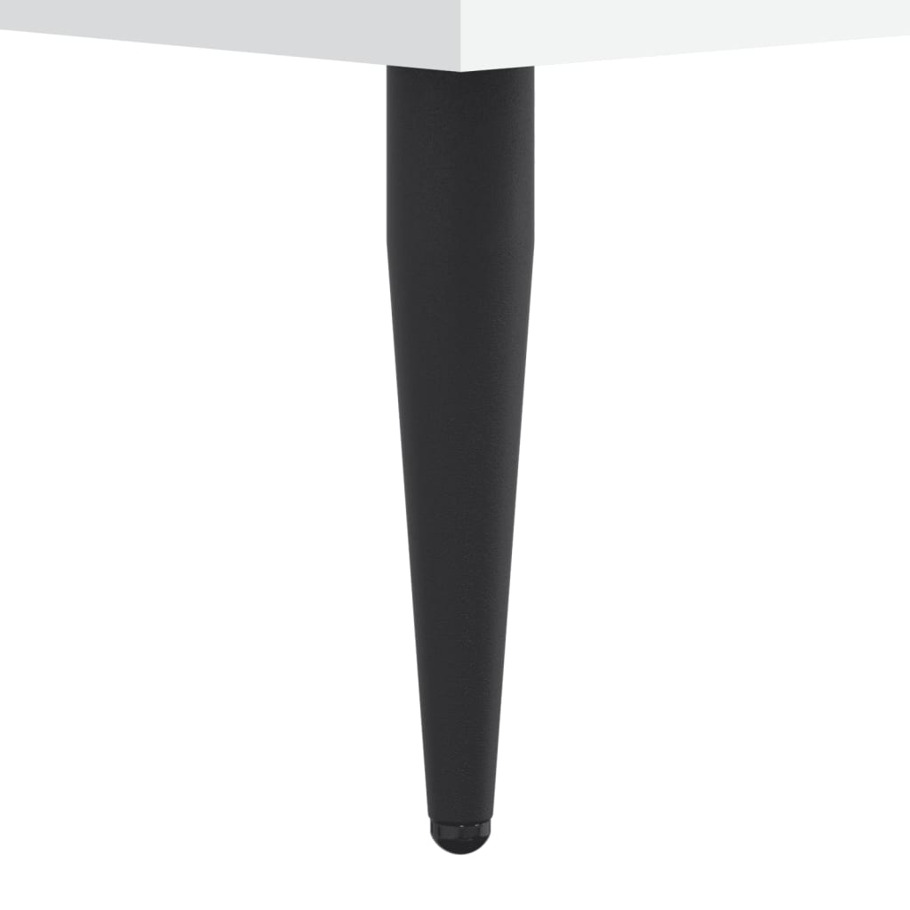 Cadre de lit blanc brillant 200x200 cm en bois