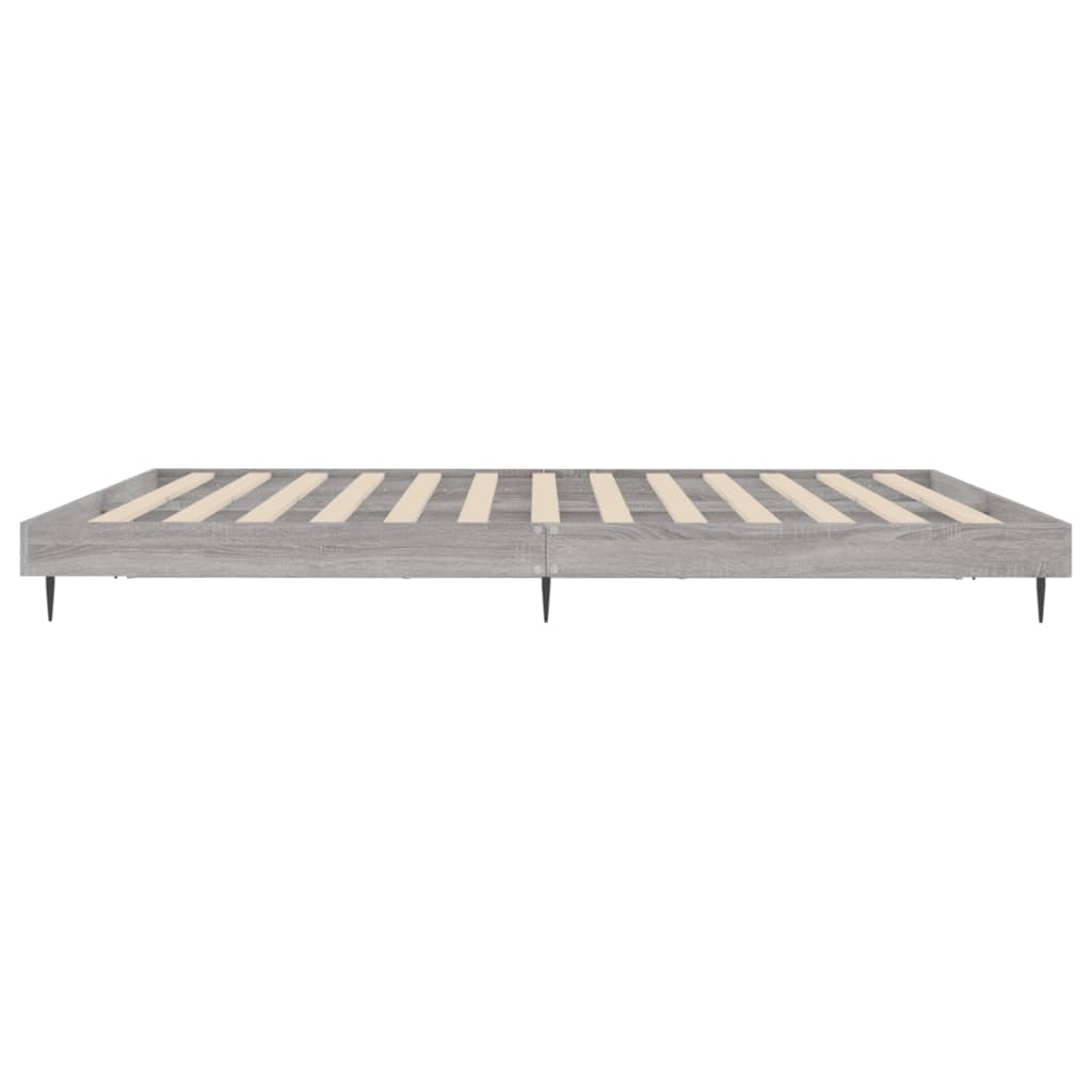 Bed frame Grey Sonoma 200x200 cm wood material