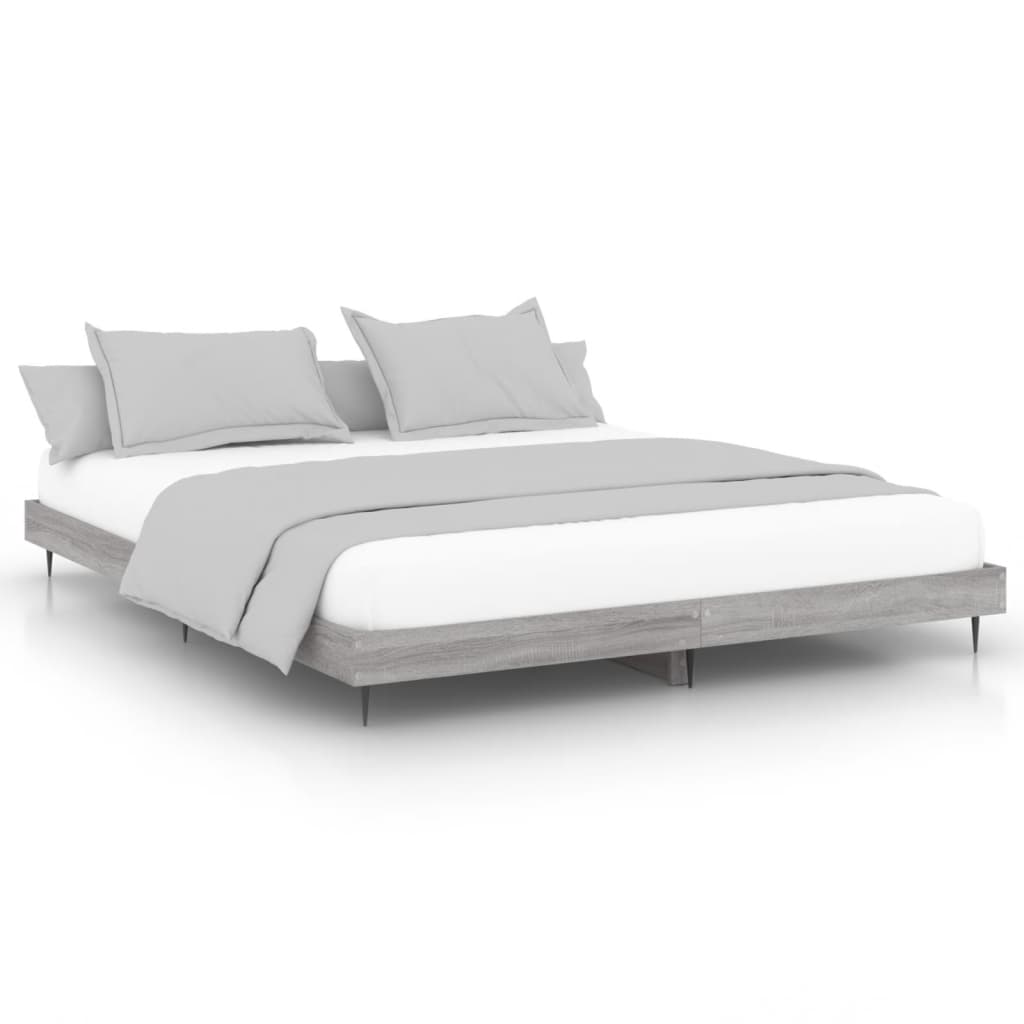 Bed frame Grey Sonoma 140x200 cm wood material