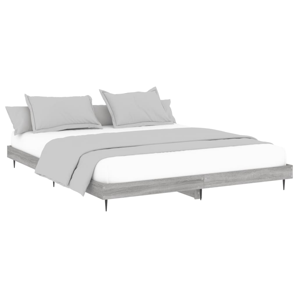 Bed frame Grey Sonoma 120x200 cm wood material
