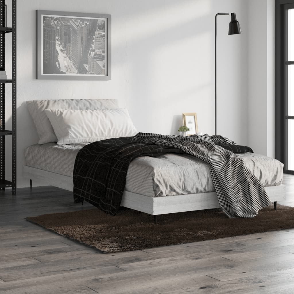 Cadre de lit Sonoma gris 100x200 cm en bois