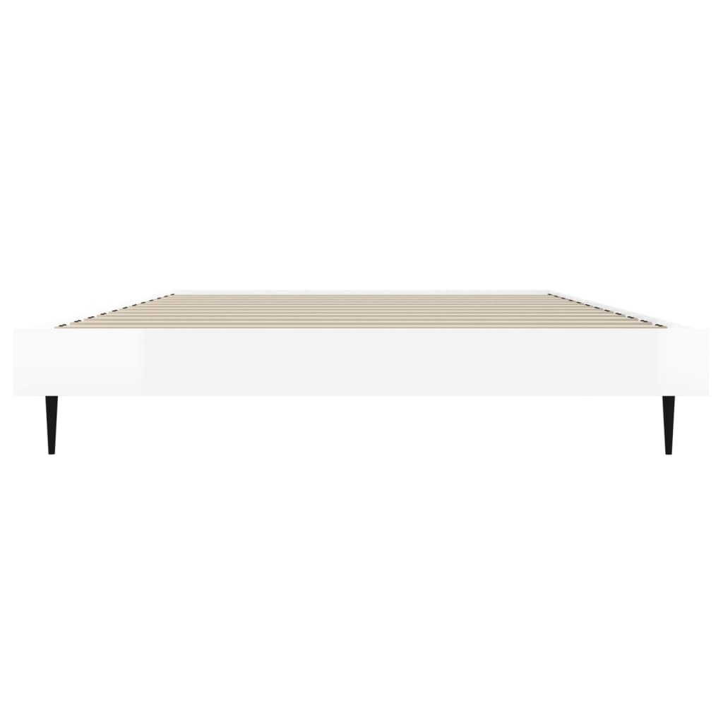 Bed frame high gloss white 90x200 cm wood material