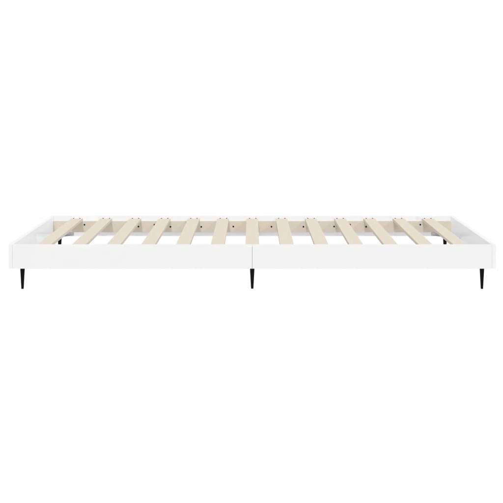 Bed frame high gloss white 90x200 cm wood material