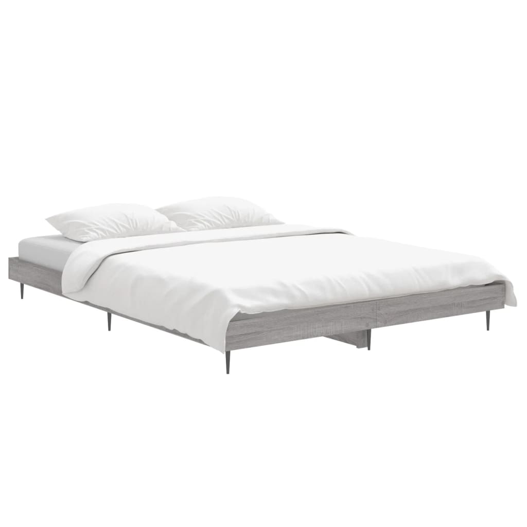Bed frame Grey Sonoma 140x190 cm wood material