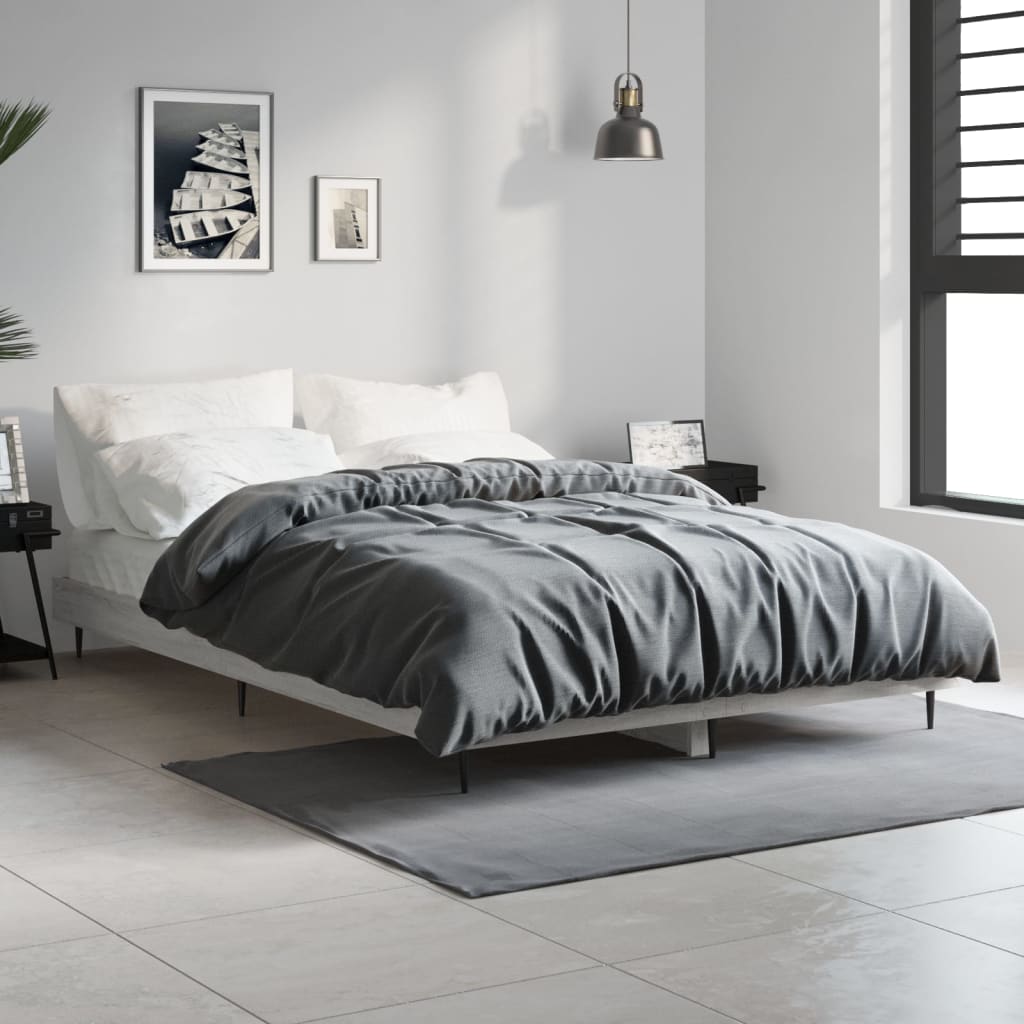 Cadre de lit Sonoma gris 120x190 cm en bois