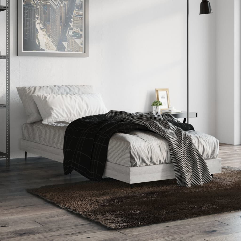 Bed frame Grey Sonoma 75x190 cm wood material