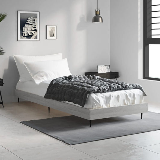 Bed frame Grey Sonoma 75x190 cm wood material