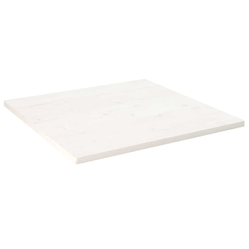 Tischplatte Weiß 70x70x2,5 cm Massivholz Kiefer Quadratisch