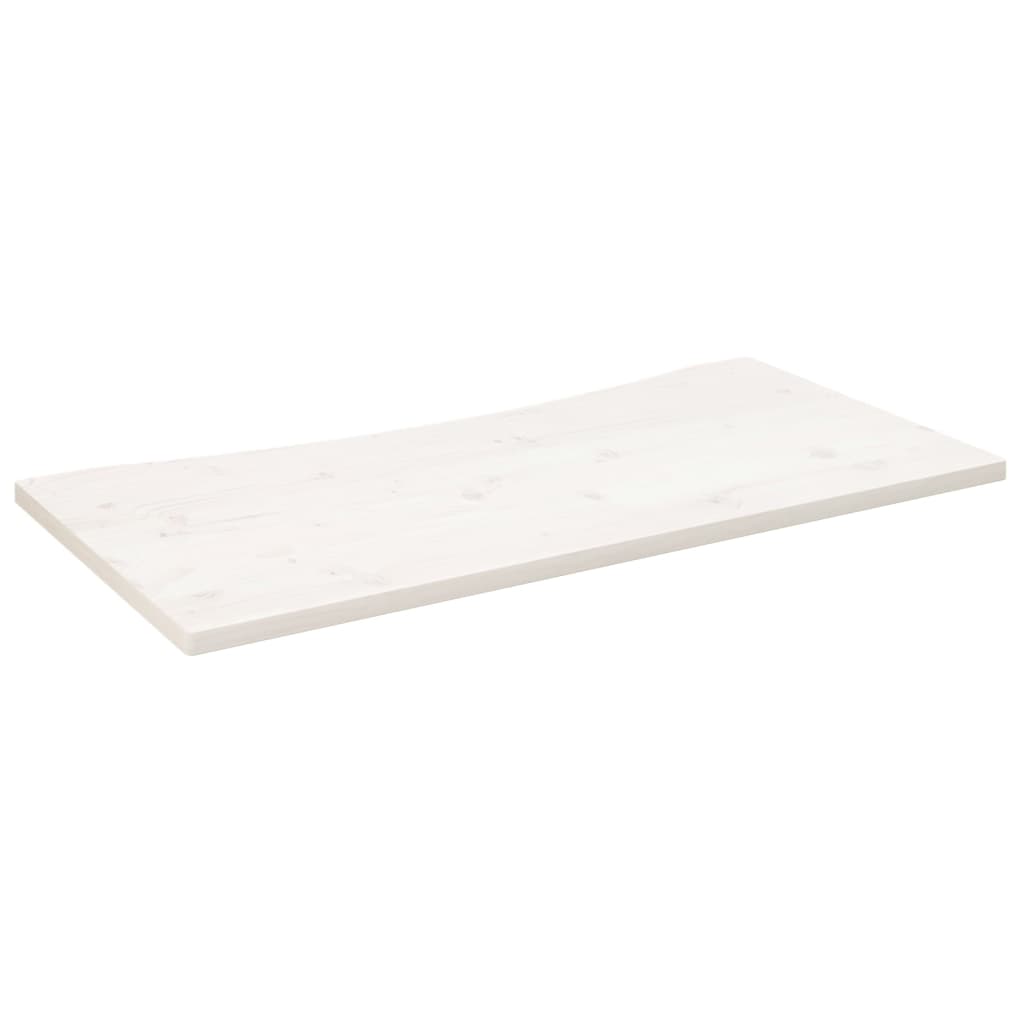 Plateau de bureau blanc 100x60x2,5 cm en pin massif