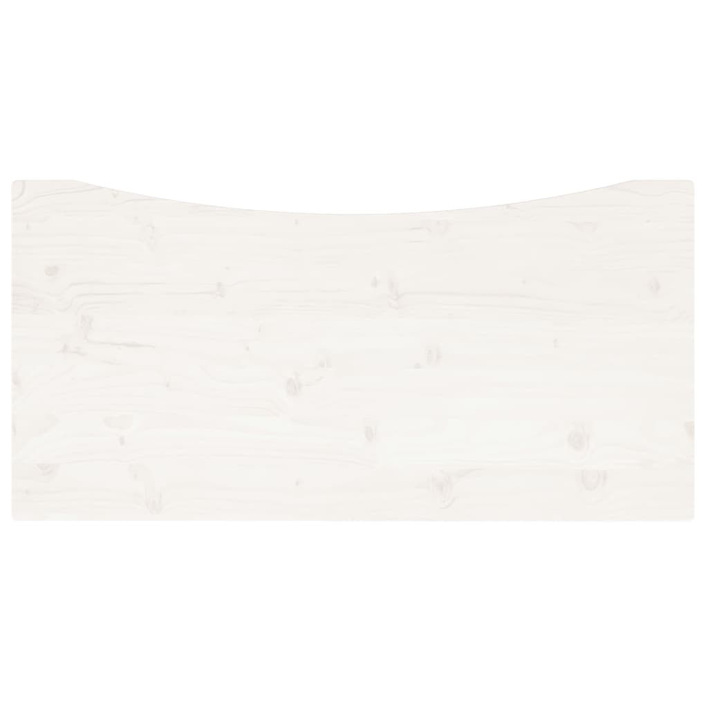 Plateau de bureau blanc 100x60x2,5 cm en pin massif