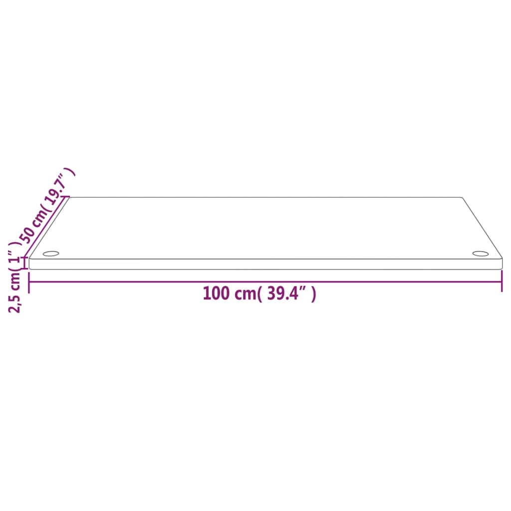 Plateau de bureau 100x50x2,5 cm en pin massif