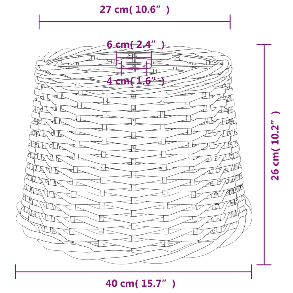 Lampenschirm Braun Ø40x26 cm Korbweide