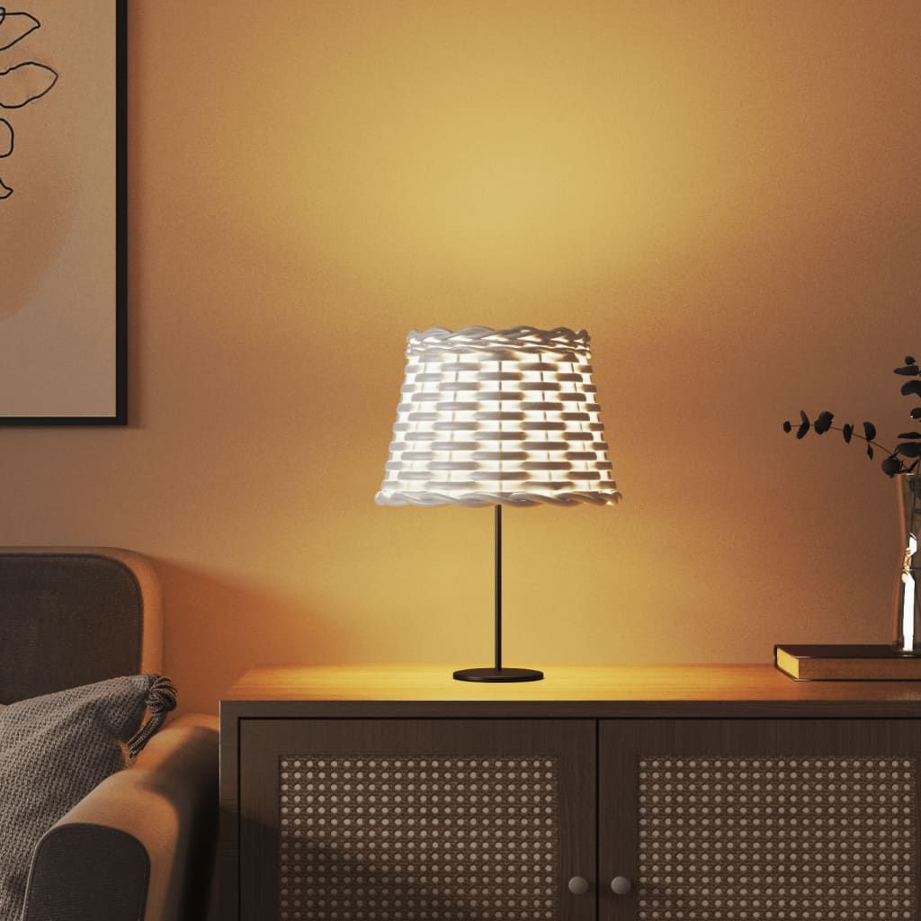Lampshade White Ø20x15 cm Wicker