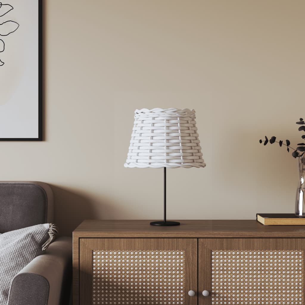 Lampshade White Ø20x15 cm Wicker