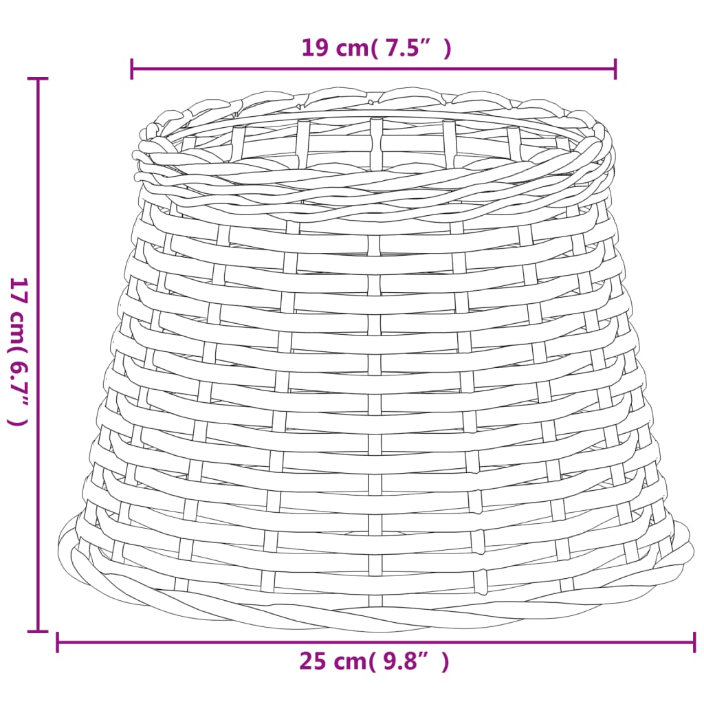 Lampenschirm Braun Ø25x17 cm Korbweide