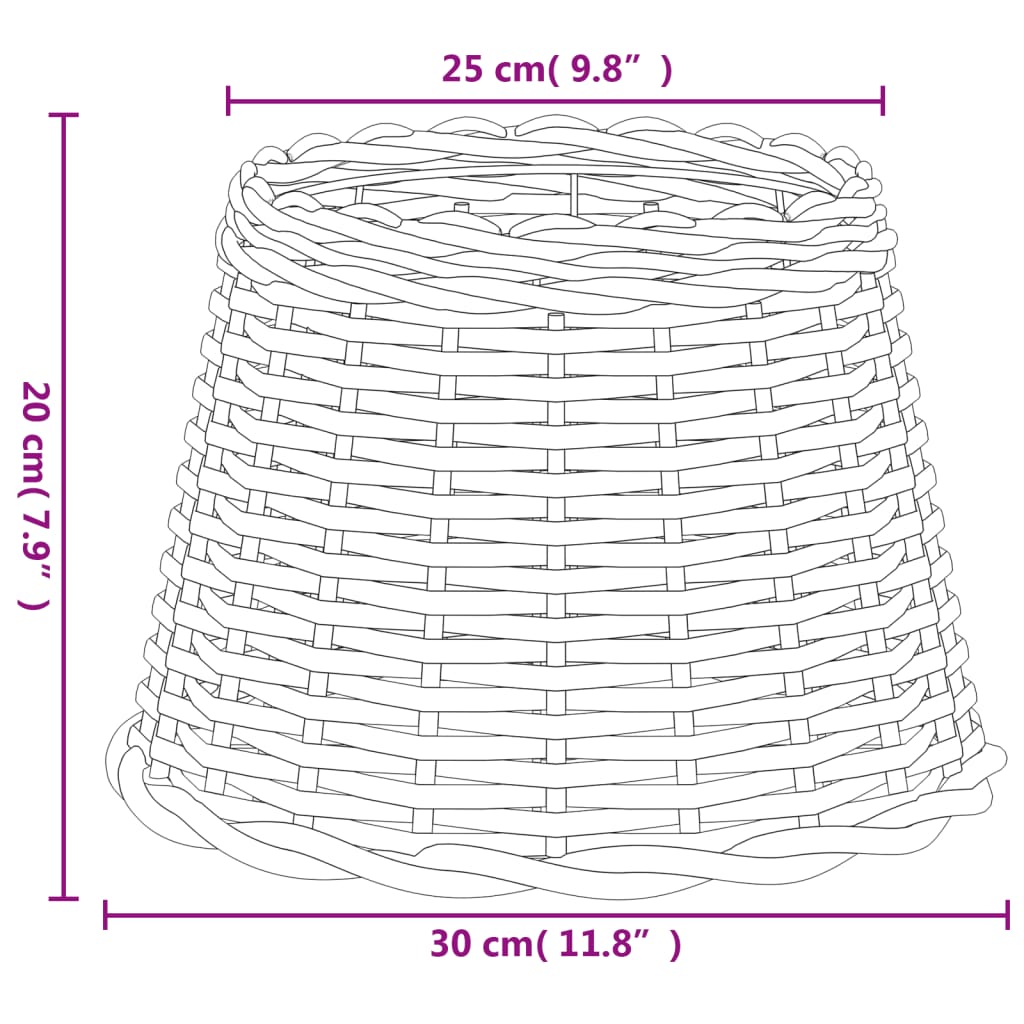 Lampenschirm Braun Ø30x20 cm Korbweide