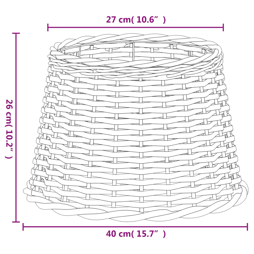 Abat-jour marron Ø40x26 cm osier