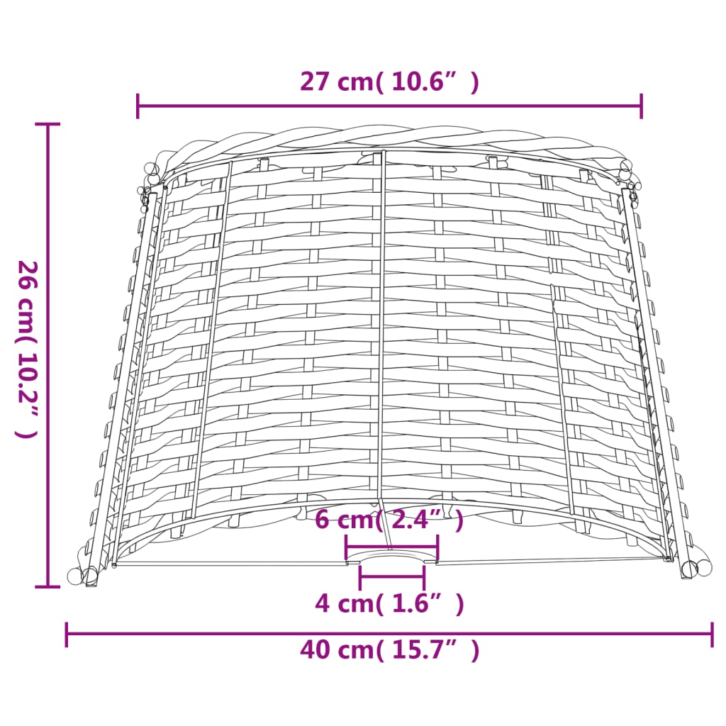 Abat-jour marron Ø40x26 cm osier