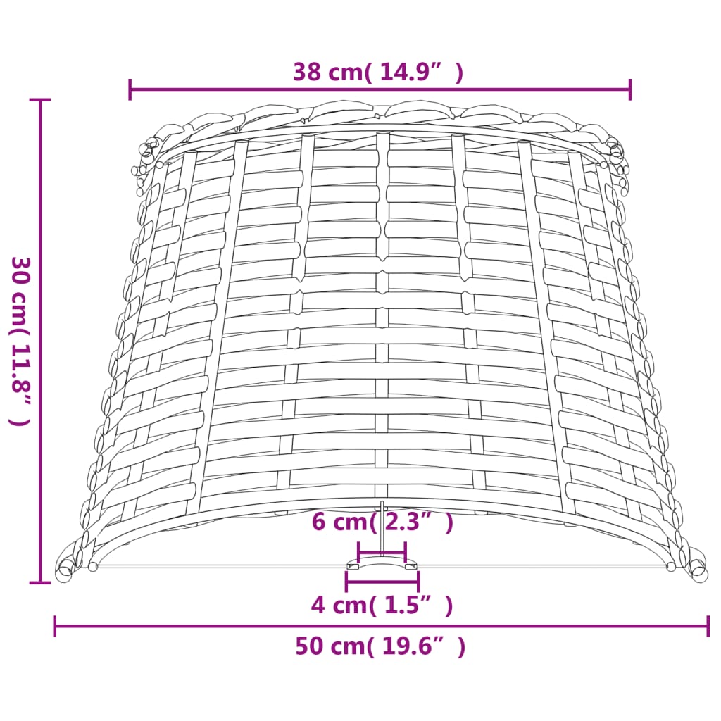 Lampshade Brown Ø50x30 cm Wicker