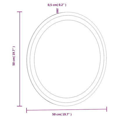 LED-Badspiegel 50 cm Rund