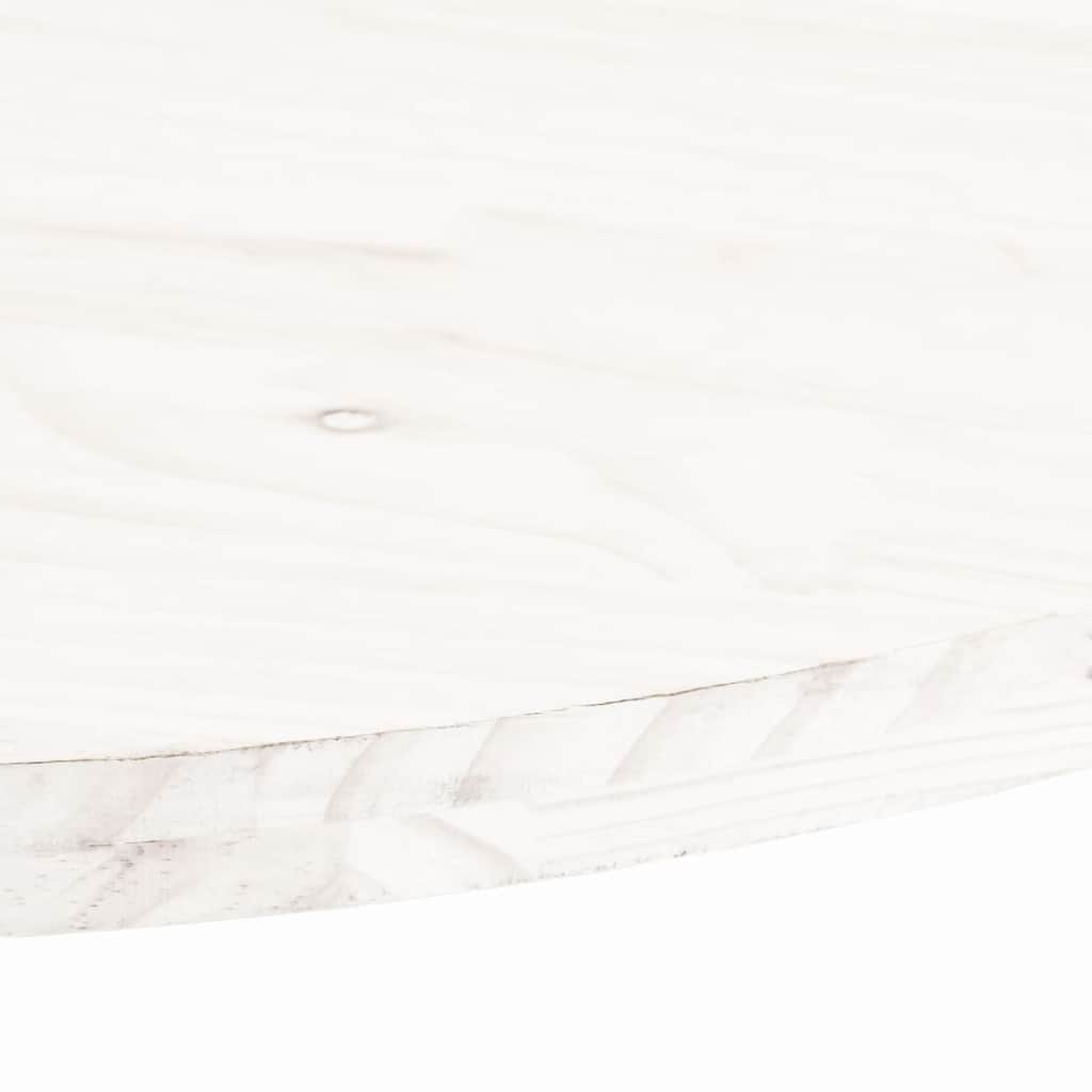 Tischplatte Weiß 70x35x2,5 cm Massivholz Kiefer Oval