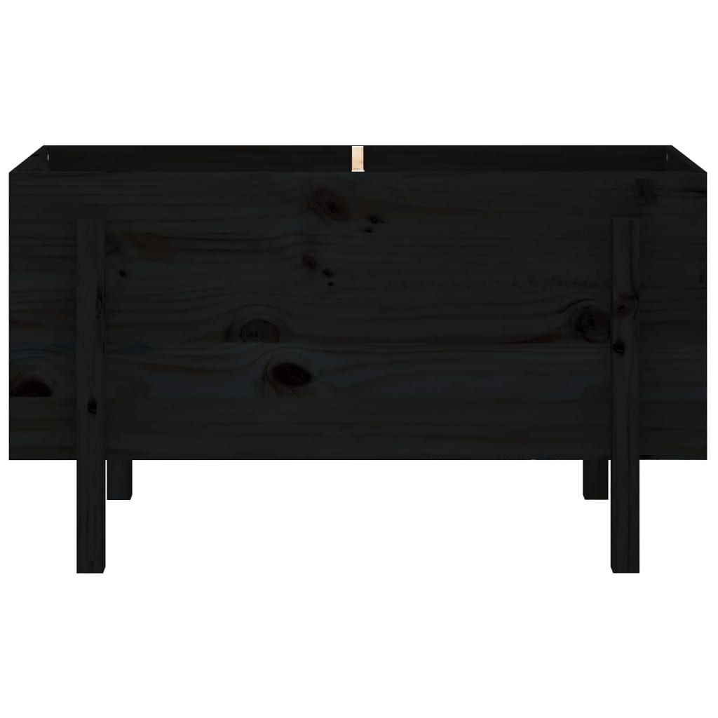 Lit surélevé noir 101x50x57 cm bois de pin massif