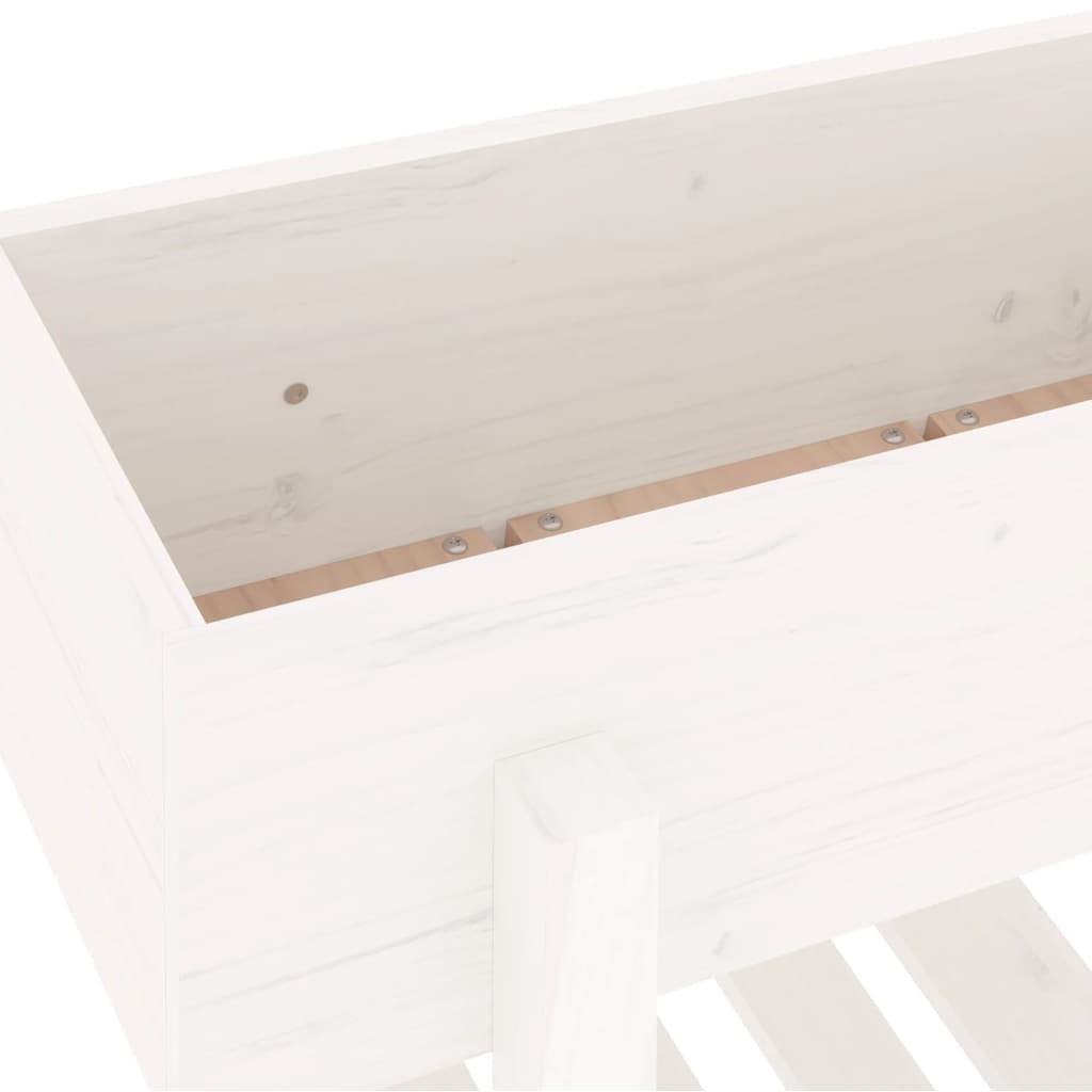 Lit surélevé blanc 101x30x69 cm bois de pin massif