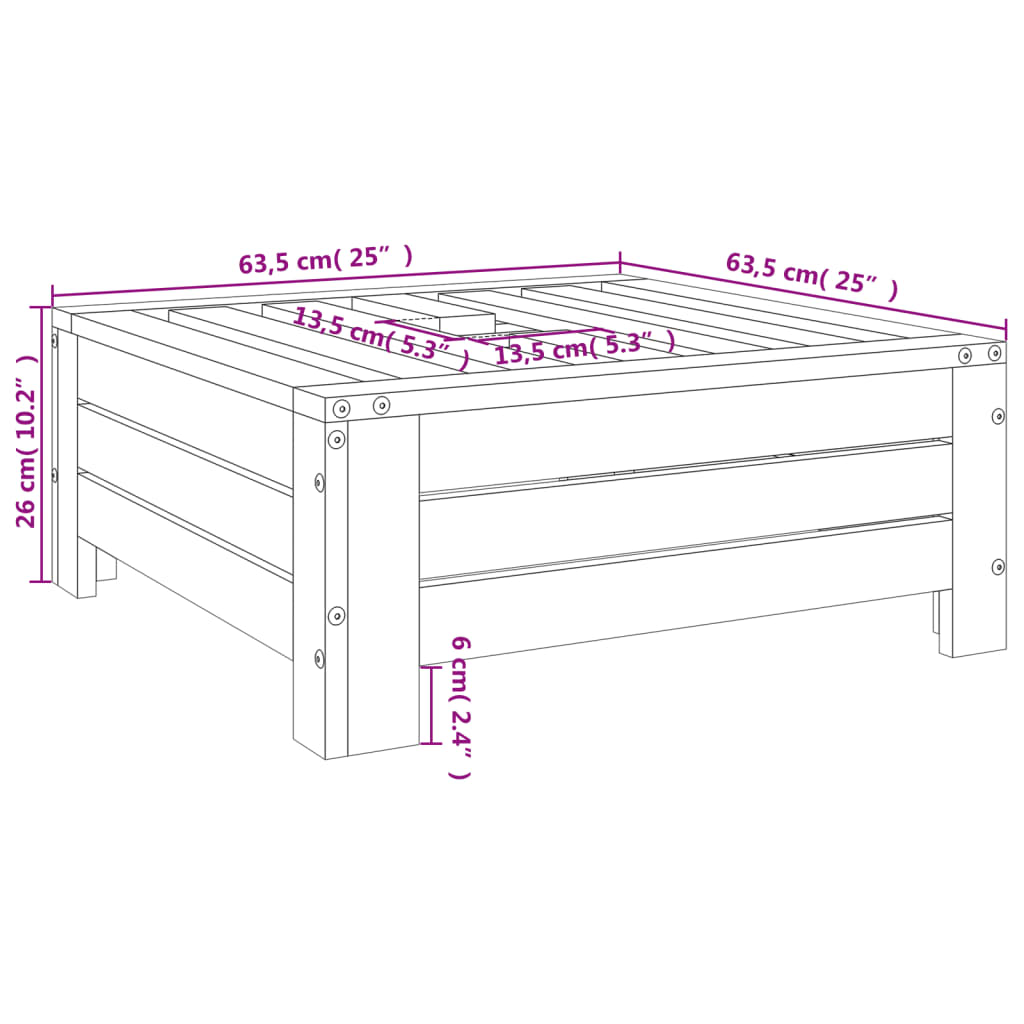 Housse pour pied de parasol en bois de pin massif blanc