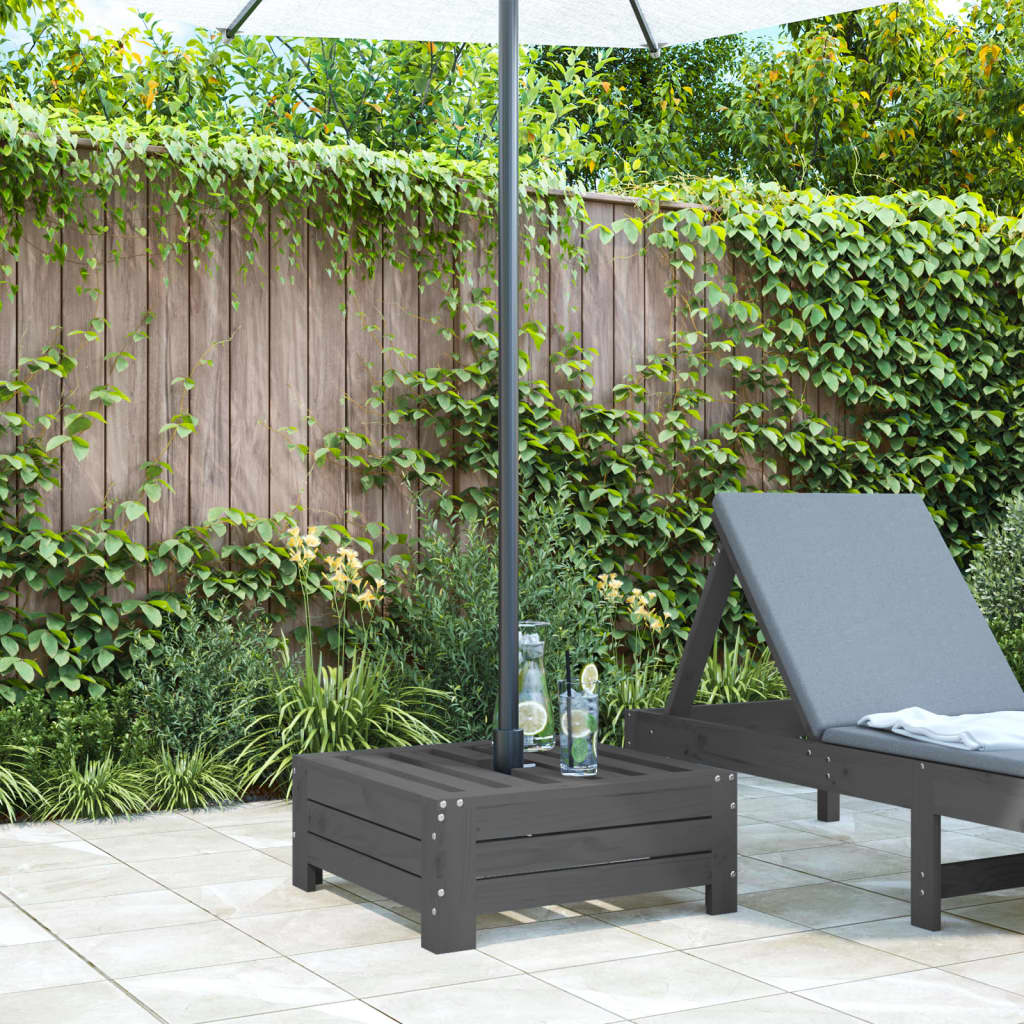 Housse pour pied de parasol en bois de pin massif gris