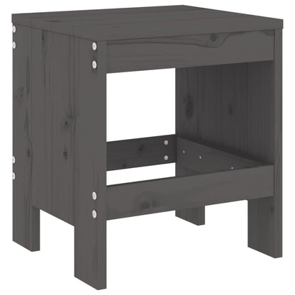 Gartenhocker 2 Stk. Grau 40x36x45 cm Massivholz Kiefer