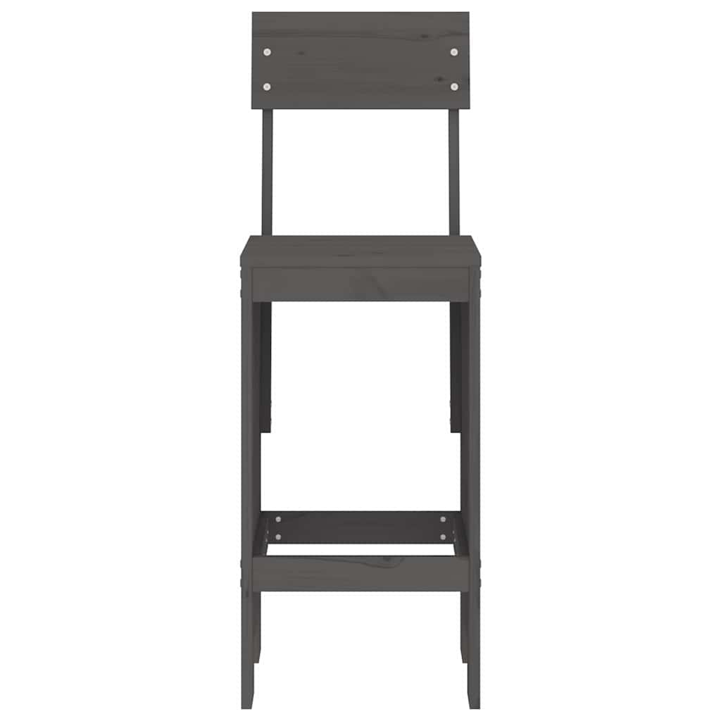 Barhocker 2 Stk. Grau 40x48,5x115,5 cm Massivholz Kiefer