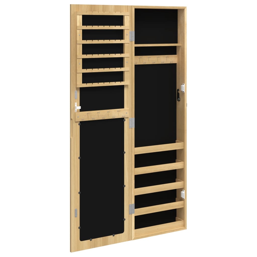 Schmuckschrank mit Spiegel Wandmontage 30x8,5x106 cm