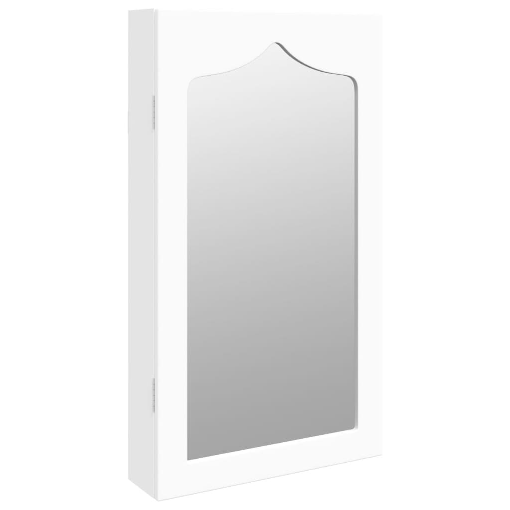 Armoire à bijoux avec miroir mural blanc 37,5 x 10 x 67 cm