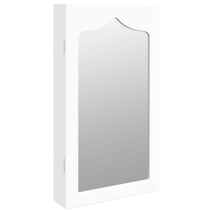 Schmuckschrank mit Spiegel Wandmontage Weiß 37,5x10x67 cm