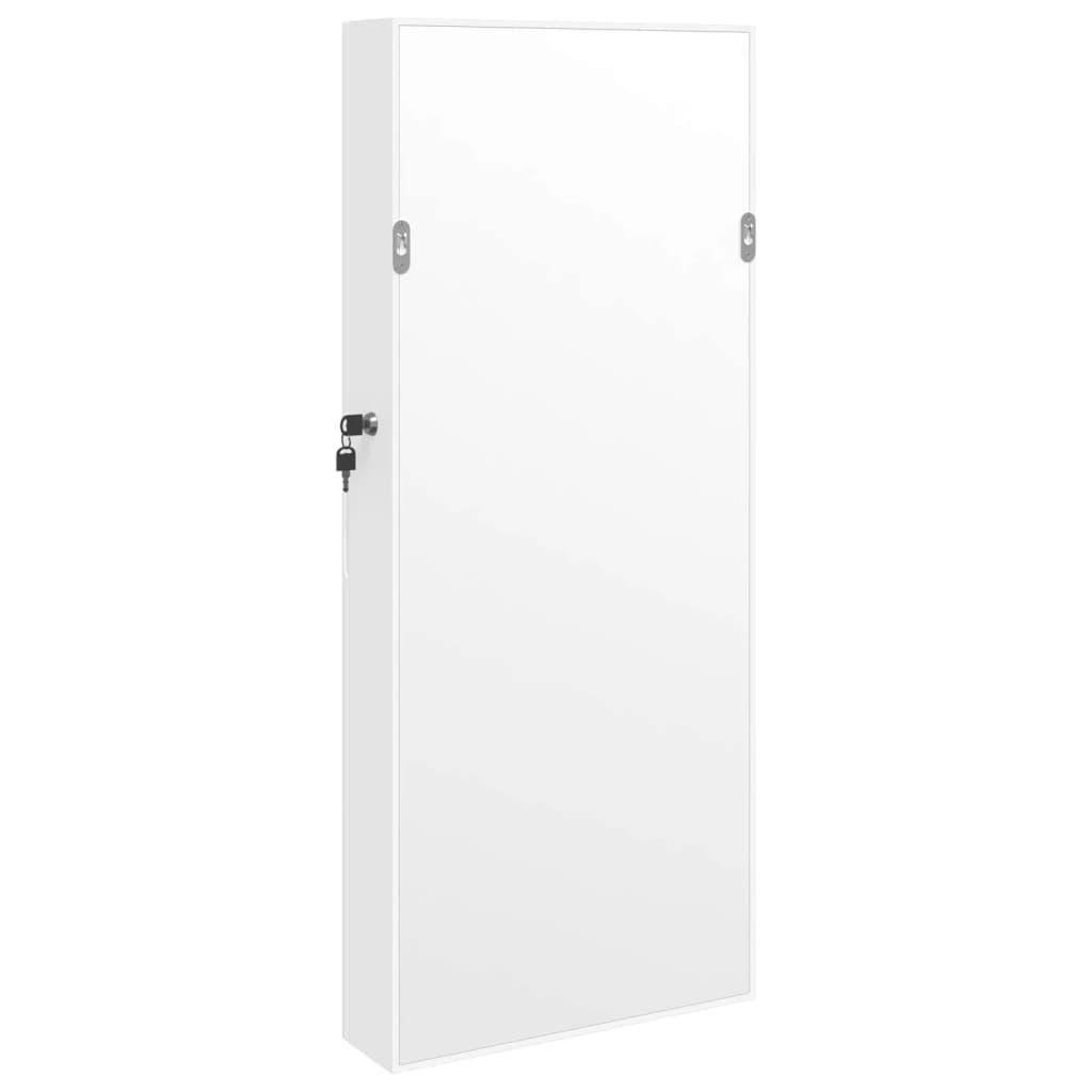 Spiegel-Schmuckschrank mit LED-Beleuchtung Wandmontage Weiß