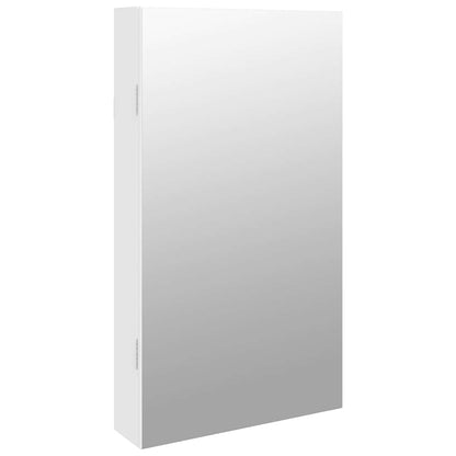 Spiegel-Schmuckschrank mit LED-Beleuchtung Wandmontage Weiß